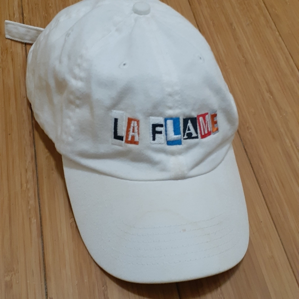 White "LA FLAME" dad hat